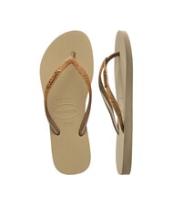 HAVAIANAS SLIM GLITTER II Flip-Flops Sand/Goldhellmetallic - Damenschuhe - 5
