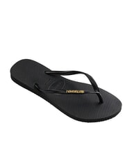 HAVAIANAS SLIM LOGO Flip Flops schwarzes Gold - Damenschuhe - 2