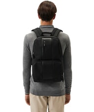 PIQUADRO BRIEF ECOLOGICA TECH Rucksack aus recyceltem Stoff mit USB-Platte, 15,6-Zoll-Laptophalter Schwarz - PC-Rucksäcke - 5