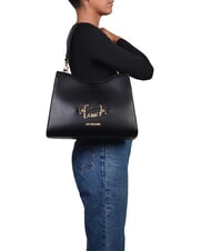 LOVE MOSCHINO CURSIVE L Umhängetasche Schwarz - Damentaschen - 4