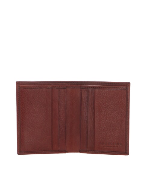 FABIO Vertikales Kartenetui aus Leder Braun / Ruthenium - Brieftaschen Herren