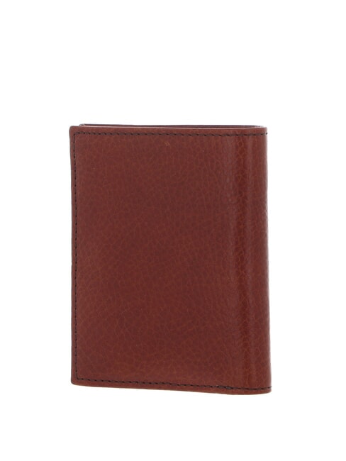 FABIO Vertikales Kartenetui aus Leder Braun / Ruthenium - Brieftaschen Herren