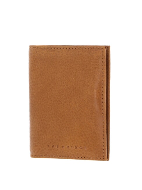 ETTORE Vertikales Kartenetui aus Leder Curry abb dunkles Ruthenium - Brieftaschen Herren