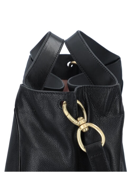ELISABETTA Ledertasche mit Schultergurt Schwarzes Gold - Damentaschen