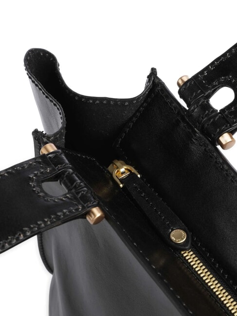 FEBE Einkaufstasche aus Leder Schwarzes Gold - Damentaschen