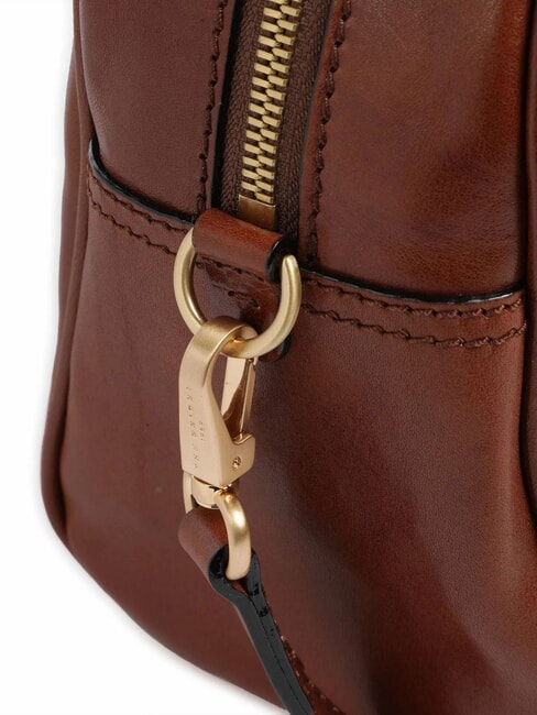 FLORA Umhängetasche aus Leder mit Taschen BRAUN - Damentaschen