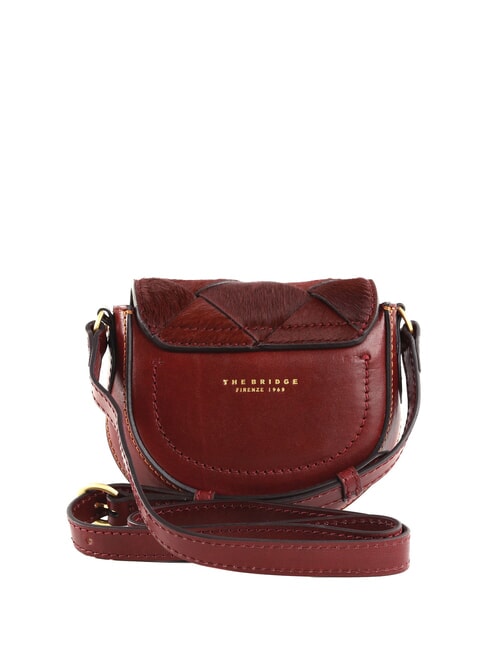 BETTINA Ledertasche mit Ponyfell-Effekt Chianti / Bordeaux / Gold - Damentaschen