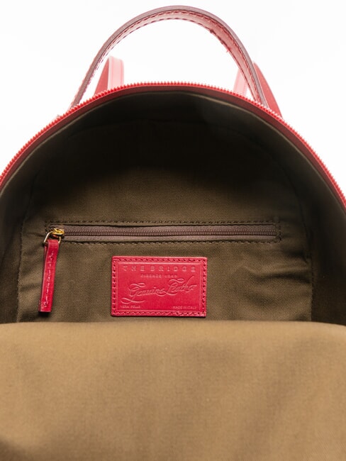 ELETTRA Runder Lederrucksack Beere Abb. Gold - Damentaschen