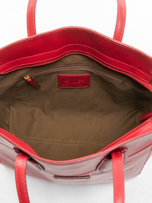 ELETTRA Einkaufstasche aus Leder Beere Abb. Gold - Damentaschen