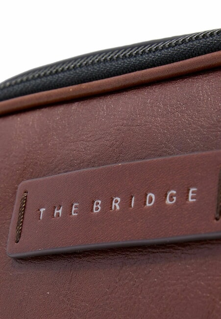 FILIPPO Kosmetiktasche aus Leder Braun / Ruthenium - Beauty-Case