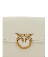 PINKO LOVE BOX Mini-Tasche aus Nappaleder mit Überschlag Seide weiß-antikgold - Damentaschen - 4