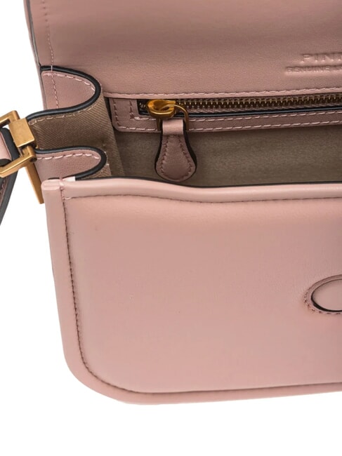 LOVE BOX Mini-Tasche aus Nappaleder mit Überschlag Puder-Antikgold - Damentaschen