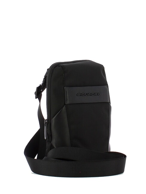 WOODY Tasche aus Leder und Stoff Schwarz - Umhängetaschen Herren