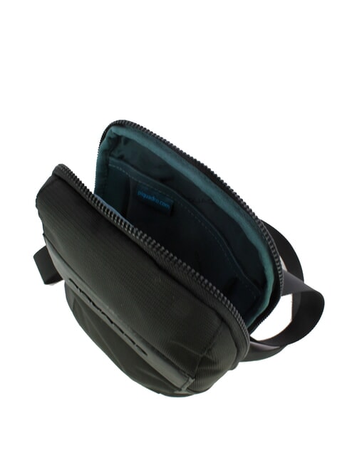 WOODY Tasche aus Leder und Stoff Schwarz - Umhängetaschen Herren