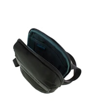 PIQUADRO WOODY Tasche aus Leder und Stoff Schwarz - Umhängetaschen Herren - 4