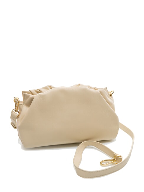 VITTORIA Mittlere Ledertasche mit Doppelfunktion Weißes Elfenbein - Damentaschen