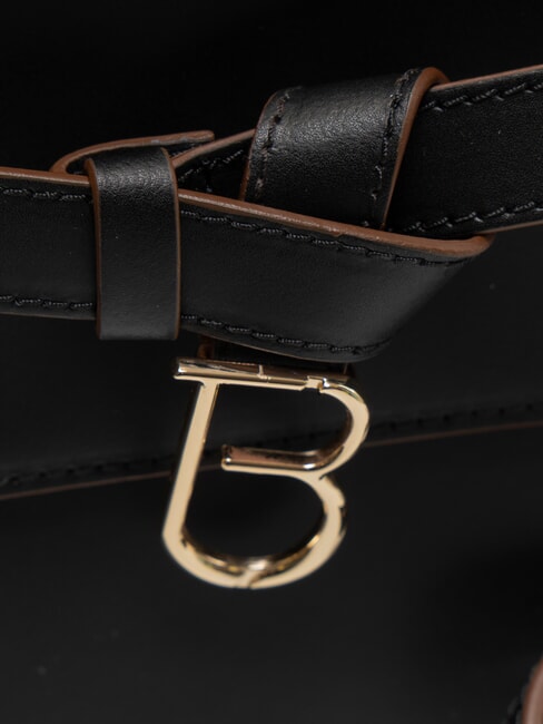 AMELIA Umhängetasche aus Leder mit Anhänger Schwarz - Damentaschen