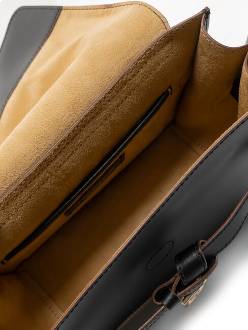 AMELIA Umhängetasche aus Leder mit Anhänger Schwarz - Damentaschen