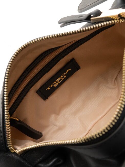 ANGIE Kleine Umhängetasche aus Leder Schwarz - Damentaschen