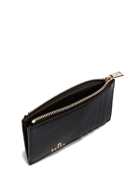 CAMELIA Flache Geldb&ouml;rse aus Leder Schwarz - Brieftaschen Damen