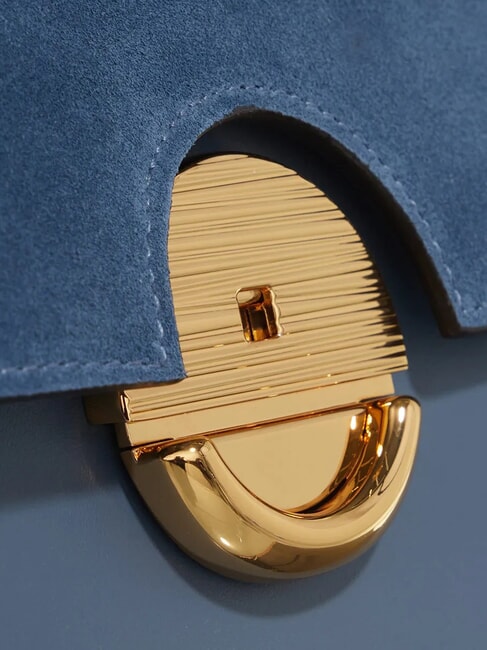 SFERA Umhängetasche aus Leder mit Klappe Denim - Damentaschen