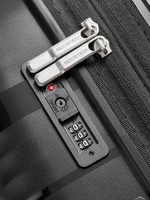 SECURITECH DUNE Großer erweiterbarer Trolley Schwarz - Harte Trolleys