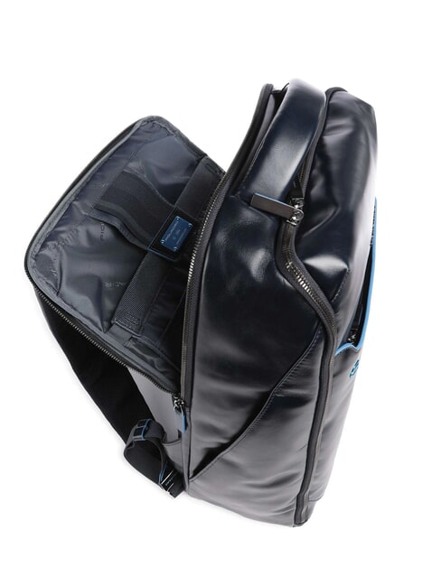 BLUE SQUARE Lederrucksack für 15,6-Zoll-Laptop Blau - PC-Rucksäcke