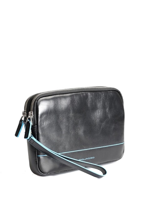 BLUE SQUARE Clutch aus Leder mit Manschette Schwarz - Umhängetaschen Herren