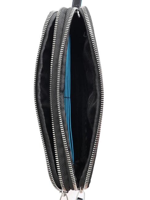 BLUE SQUARE Clutch aus Leder mit Manschette Schwarz - Umhängetaschen Herren