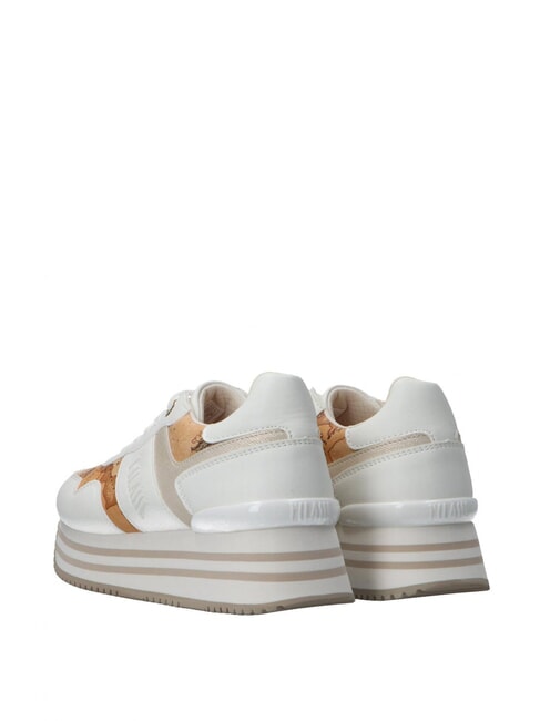 GEO JR Plateau-Sneaker mit seitlichem Logo Weiß / Geo-Beige - Damenschuhe