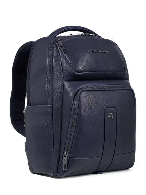 CARL 14-Zoll-PC-Rucksack aus Leder Blau - PC-Rucksäcke