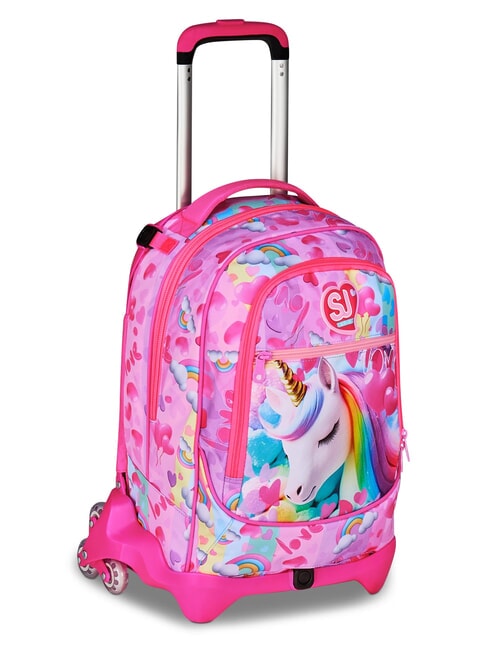 FLYUNICORN GIRL 3WD Abnehmbarer Rucksack-Trolley, 3 R&auml;der fuchsiafluo - Rucks&auml;cke mit Trolleyfunktion