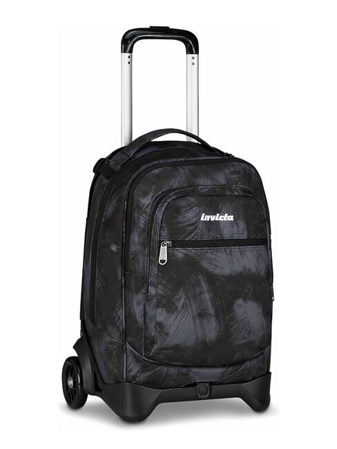PLUG FANTASY Abnehmbarer Trolley-Rucksack, Laptop-Halterung geb&uuml;rstetes Schwarz - Rucks&auml;cke mit Trolleyfunktion