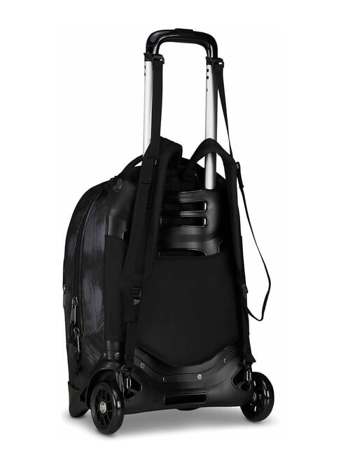 PLUG FANTASY Abnehmbarer Trolley-Rucksack, Laptop-Halterung geb&uuml;rstetes Schwarz - Rucks&auml;cke mit Trolleyfunktion