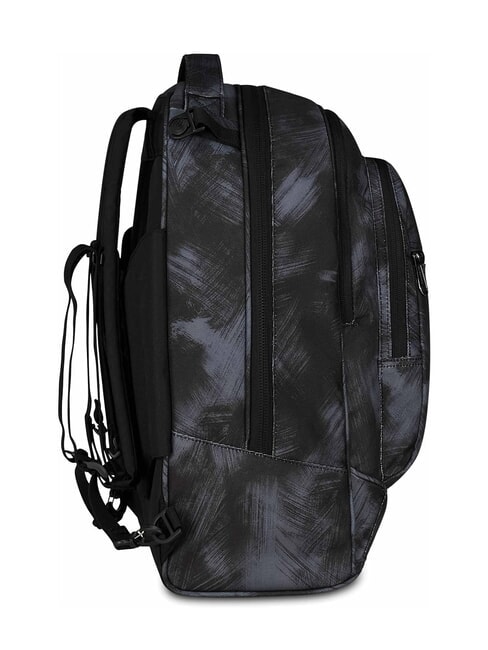 PLUG FANTASY Abnehmbarer Trolley-Rucksack, Laptop-Halterung geb&uuml;rstetes Schwarz - Rucks&auml;cke mit Trolleyfunktion