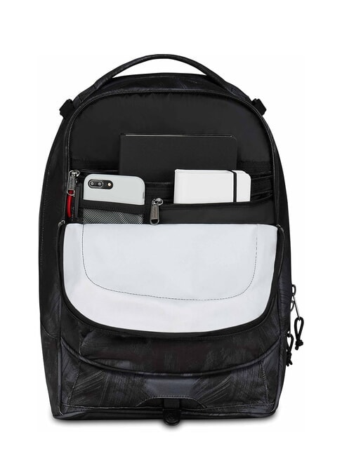 PLUG FANTASY Abnehmbarer Trolley-Rucksack, Laptop-Halterung geb&uuml;rstetes Schwarz - Rucks&auml;cke mit Trolleyfunktion