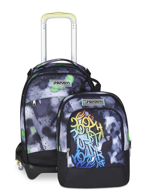 PAINT BOY JACK 3WD Trolley 2 abnehmbare Rucks&auml;cke, 3 R&auml;der Schwarz - Rucks&auml;cke mit Trolleyfunktion