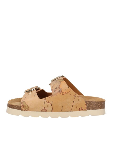 GEO CLASSIC Slipper mit 2 Schnallen NATÜRLICH - Damenschuhe