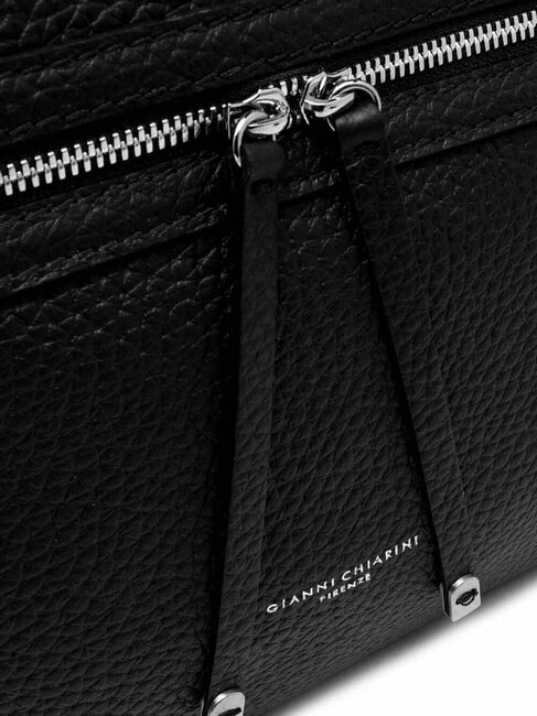 GILDA Schultertasche aus gehämmertem Leder Schwarz - Damentaschen