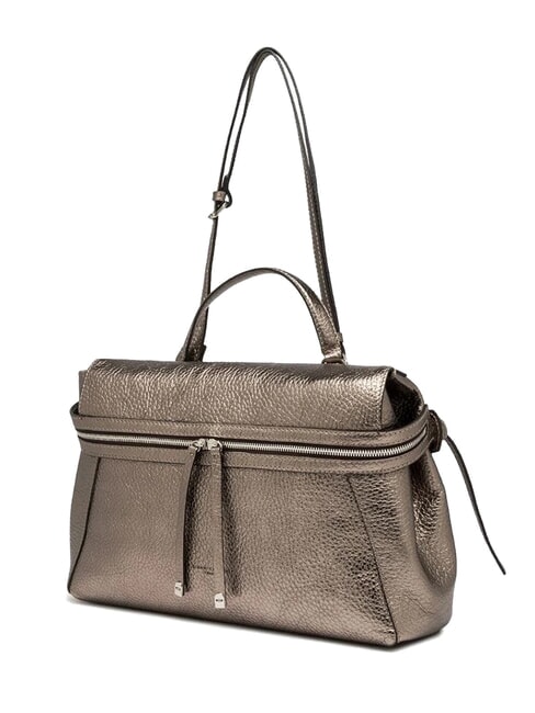 GILDA Schultertasche aus gehämmertem Leder Zinn - Damentaschen