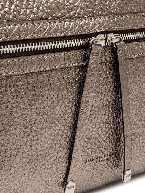 GILDA Schultertasche aus gehämmertem Leder Zinn - Damentaschen