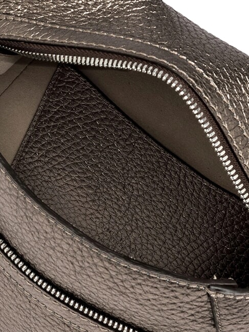 GILDA Schultertasche aus gehämmertem Leder Zinn - Damentaschen