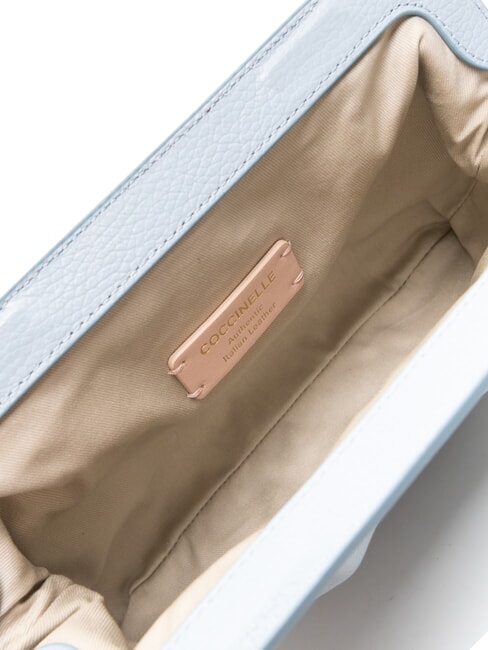 DILETTA SOFT Clutch aus gehämmertem Leder Nebelblau - Damentaschen