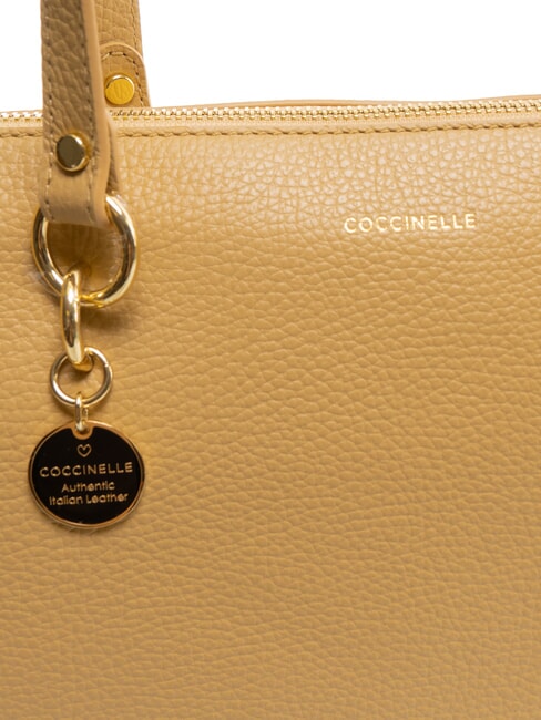 ALPHA Einkaufstasche aus gehämmertem Leder frisches Beige - Damentaschen