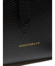 COCCINELLE ALBA Tote Bag aus gehämmertem Leder Schwarz - Damentaschen - 6