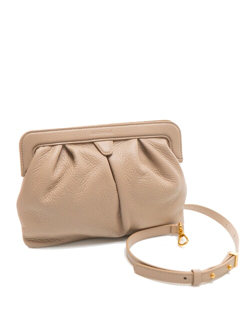 DILETTA SOFT Clutch aus gehämmertem Leder Puderrosa - Damentaschen