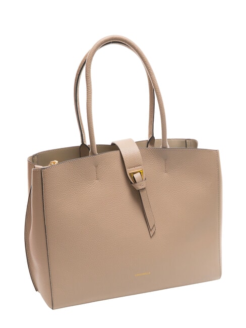 ALBA Schultertasche aus gehämmertem Leder Puderrosa - Damentaschen