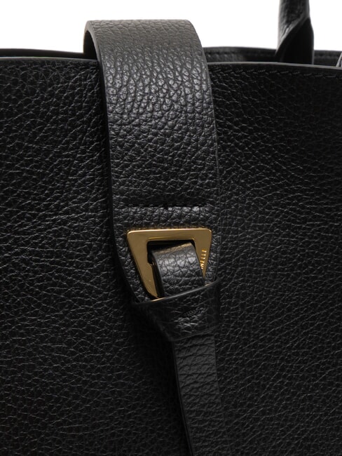 ALBA Schultertasche aus gehämmertem Leder Schwarz - Damentaschen