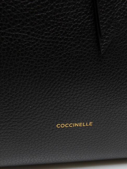 ALBA Schultertasche aus gehämmertem Leder Schwarz - Damentaschen