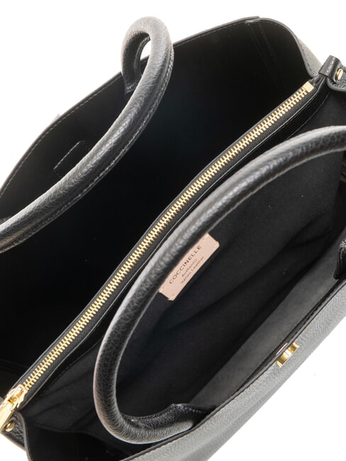 ALBA Schultertasche aus gehämmertem Leder Schwarz - Damentaschen